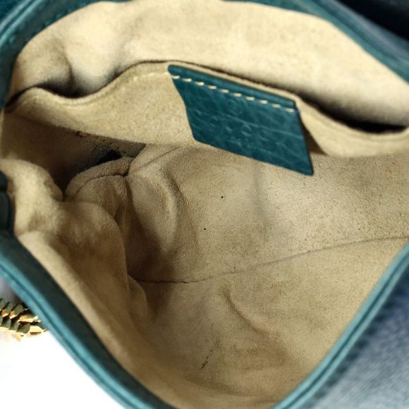 Gucci 1973 Chain Shoulder Bag Leather Small Blue - Picture 5 of 10